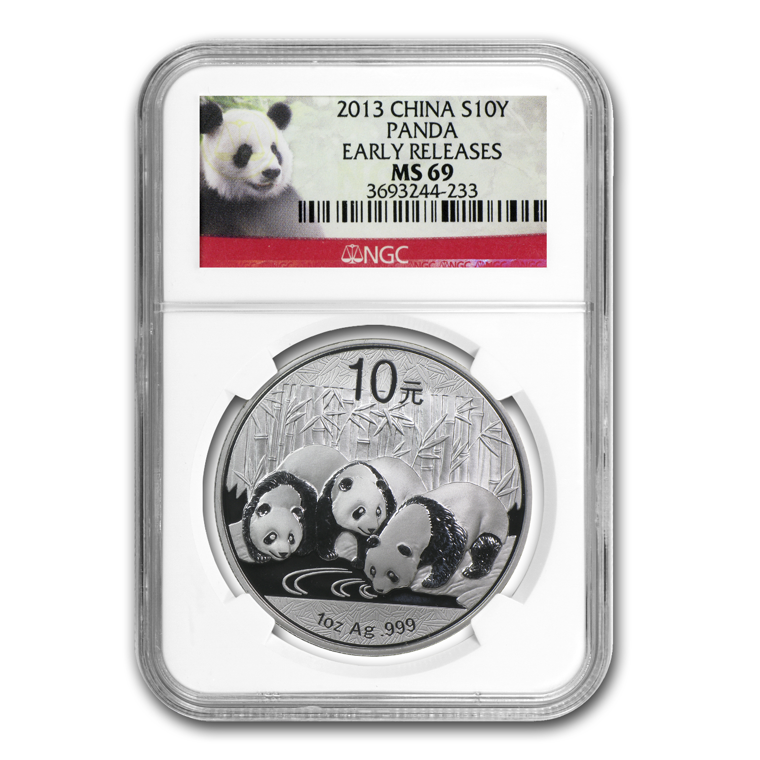 2013 China 1 oz Silver Panda MS-69 NGC Early Releases