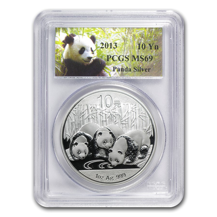 2013 China 1 oz Silver Panda MS-69 PCGS