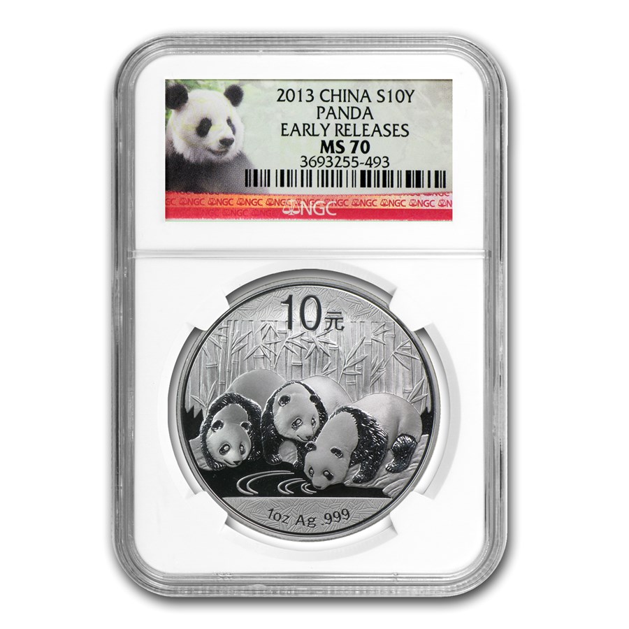 2013 China 1 oz Silver Panda MS-70 NGC (Early Releases)