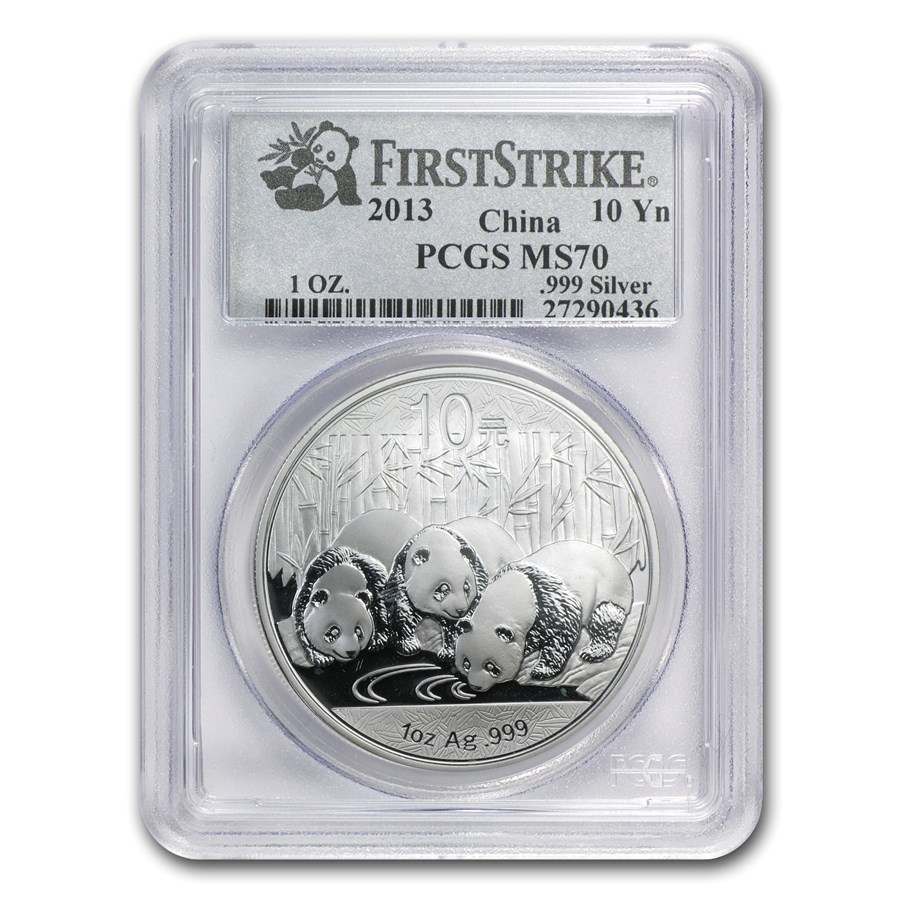 2013 China 1 oz Silver Panda MS-70 PCGS (FirstStrike®)