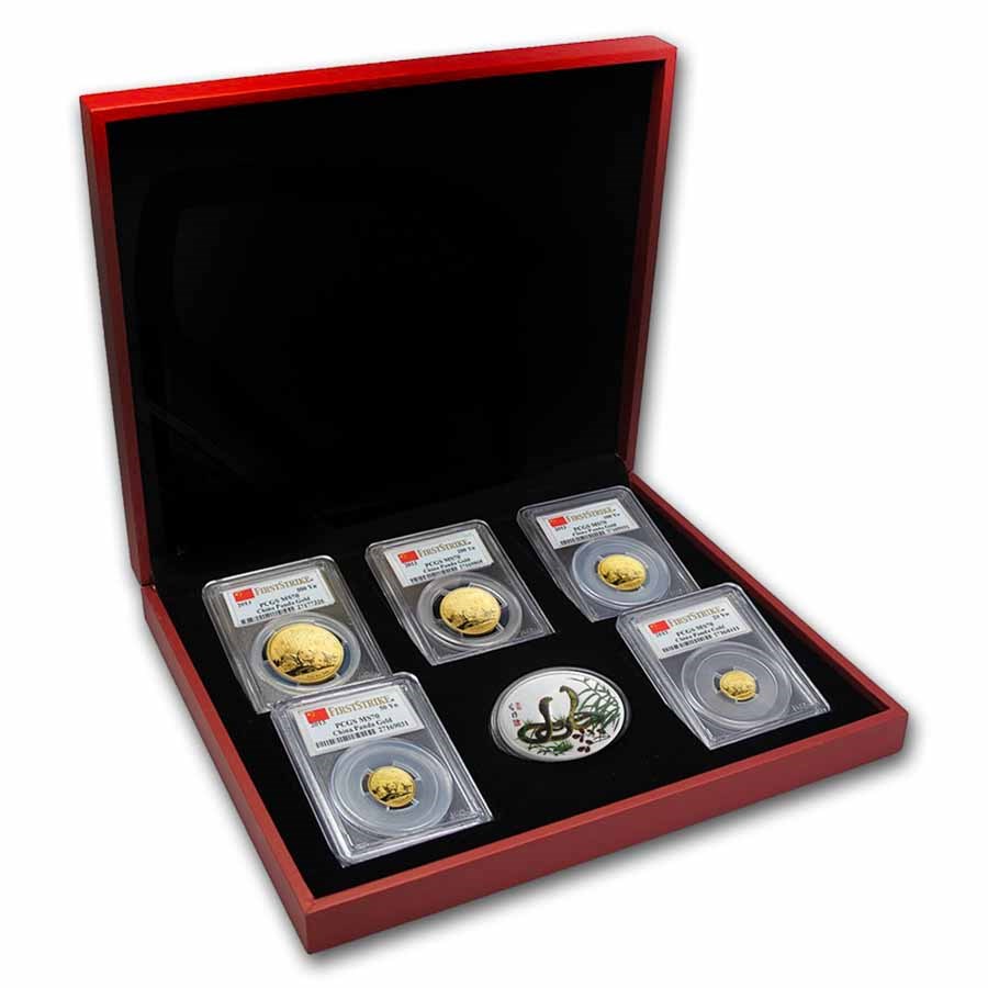 2013 China 5-Coin Gold Panda Prestige Set MS-70 PCGS (FS)-No COA