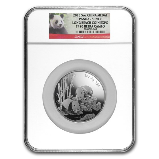 2013 China 5 oz Silver Panda Long Beach Commem PF-70 NGC 2013 China 5 oz Silver Panda Long Beach Commem PF-70 NGC