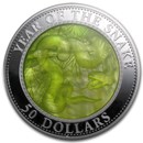 2013 Cook Islands 5 oz Silver Mother of Pearl Year of the Snake