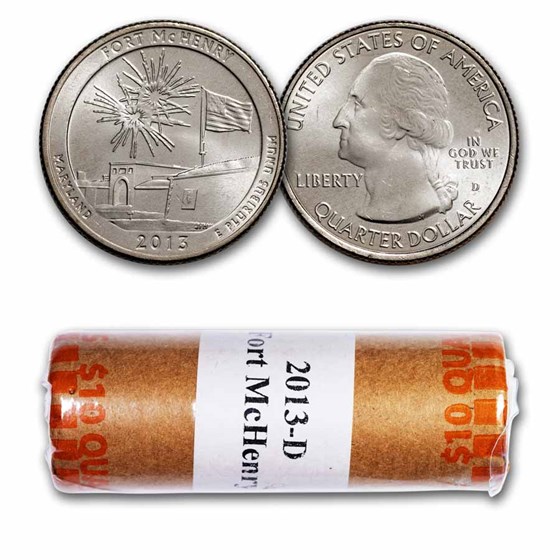 2013-D ATB Quarter Ft. McHenry National Monument 40-Coin Roll BU