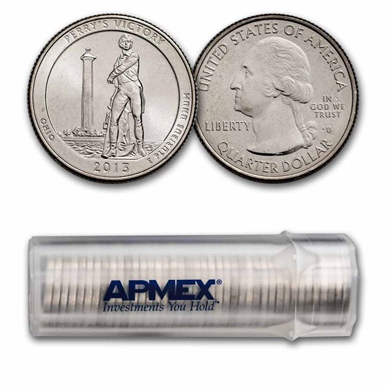 2013-D ATB Quarter Perry's Memorial 40-Coin Roll BU 2013-D ATB Quarter Perry's Memorial 40-Coin Roll BU