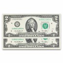 2013 (D-Cleveland) $2.00 FRN CU (Fr#1940-A) 2 Consecutive