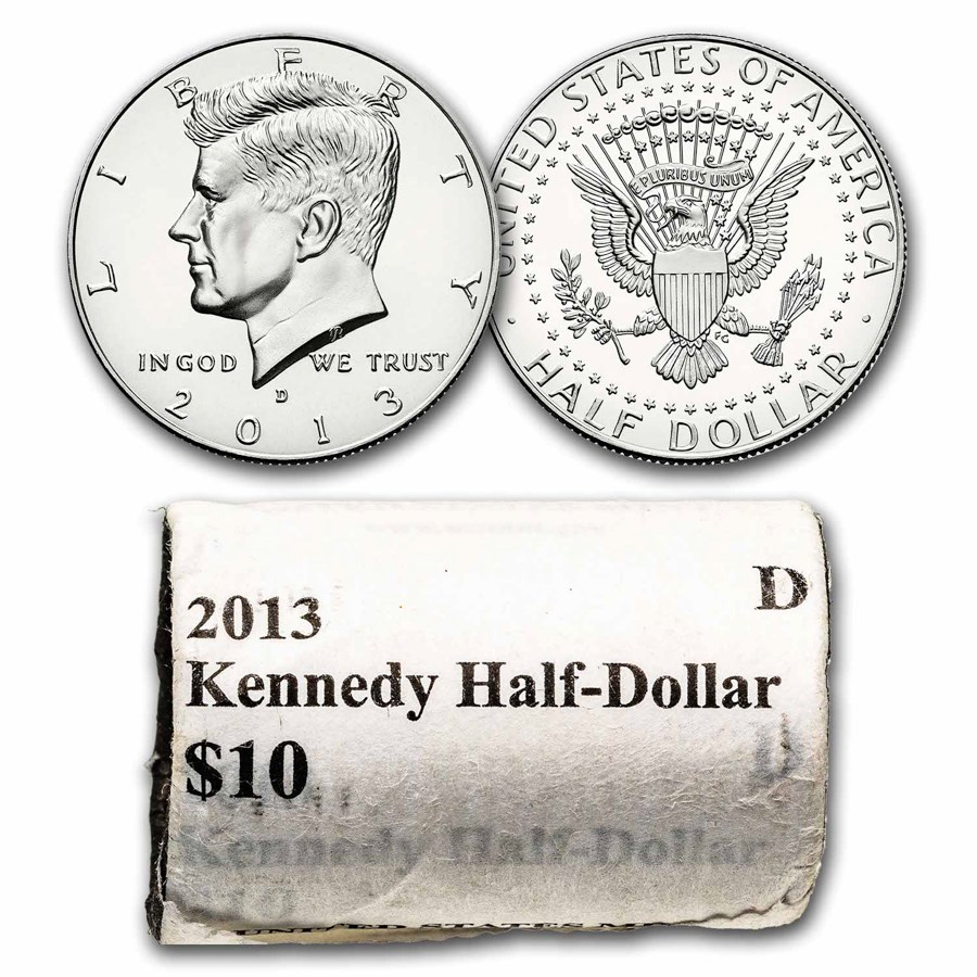 2013-D Kennedy Half Dollar 20-Coin Mint Roll BU (Mint Wrapped)