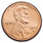 2013-D Lincoln Cent 50-Coin Roll BU