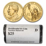 2013-D Theodore Roosevelt 25-Coin Presidential Dollar Roll BU