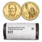 2013-D William Howard Taft 25-Coin Presidential Dollar Roll BU