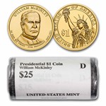 2013-D William McKinley 25-Coin Presidential Dollar Roll BU