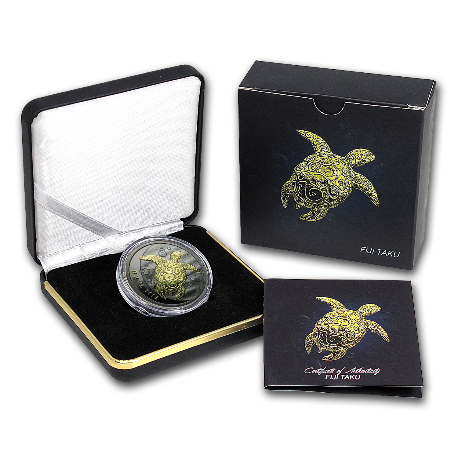 Buy 2013 Fiji 1 oz Silver $2 Taku Ruthenium Plated w/24 kt Gold