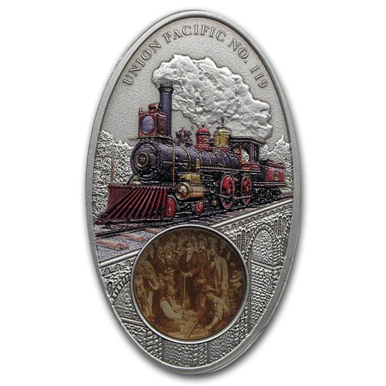 2013 Fiji Silver Famous Steam Locomotives Union Pacific No. 119 2013 Fiji Silver Famous Steam Locomotives Union Pacific No. 119