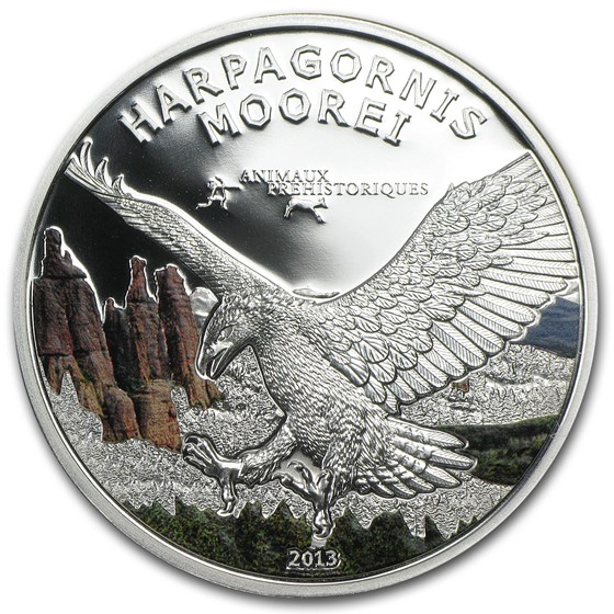 2013 Gabon Silver Prehistoric Wildlife Moorei Eagle Proof 2013 Gabon Silver Prehistoric Wildlife Moorei Eagle Proof