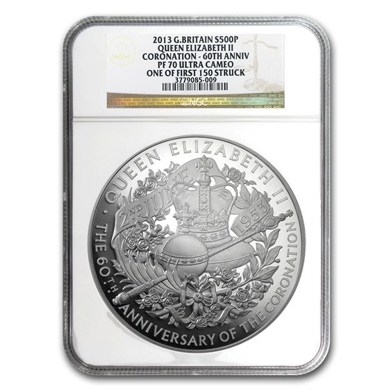 2013 GB 1 kilo Silver 60th Anniv Coronation PF-70 NGC (1st 125) 2013 GB 1 kilo Silver 60th Anniv Coronation PF-70 NGC (1st 125)