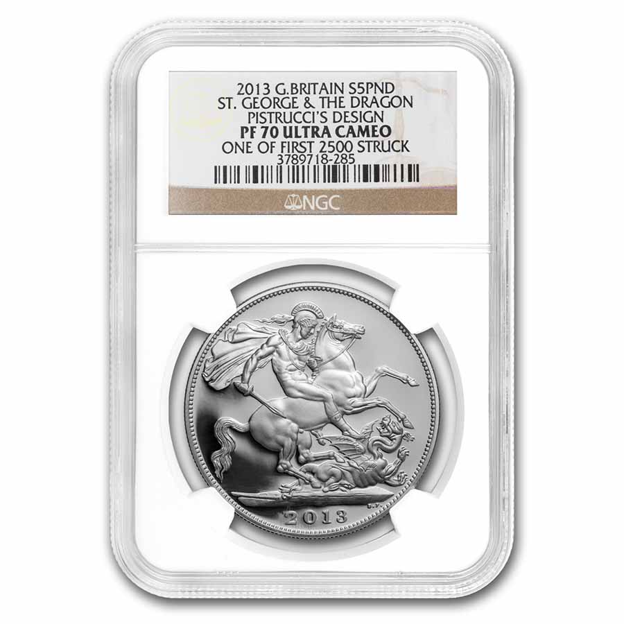 Buy 2013 GB £5 Silver St. George & The Dragon PF-70 NGC (1st 2500