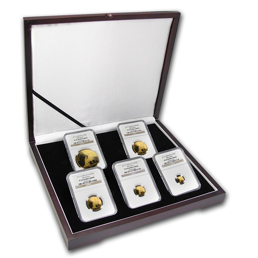 2013 Great Britain 5-Coin Gold Britannia Proof Set PF-69 NGC