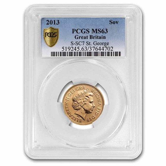 2013 Great Britain Gold Sovereign Elizabeth II MS-63 PCGS 2013 Great Britain Gold Sovereign Elizabeth II MS-63 PCGS