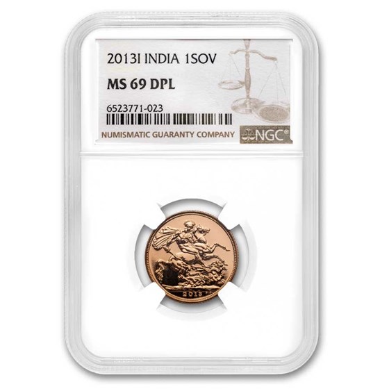 2013-I India Gold Sovereign Elizabeth II MS-69 DPL NGC 2013-I India Gold Sovereign Elizabeth II MS-69 DPL NGC