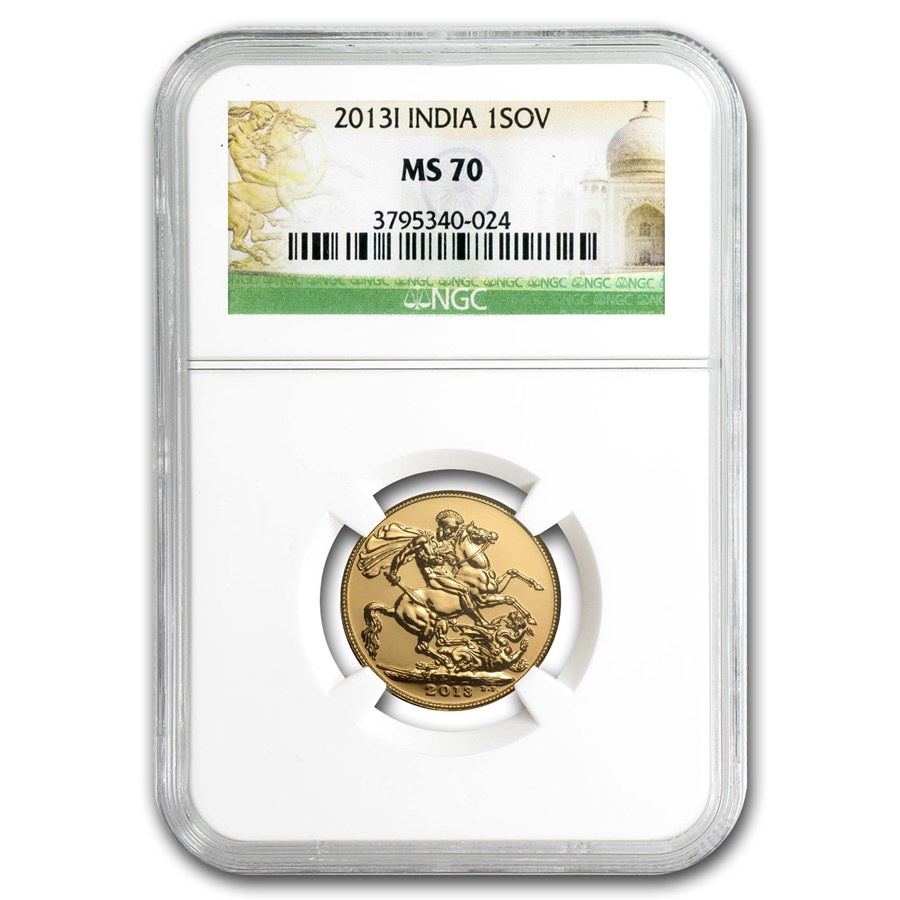 2013-I India Gold Sovereign MS-70 NGC