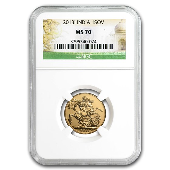 2013-I India Gold Sovereign MS-70 NGC 2013-I India Gold Sovereign MS-70 NGC