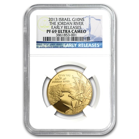 2013 Israel 1/2 oz Gold The Jordan River PF-69 NGC (ER) 2013 Israel 1/2 oz Gold The Jordan River PF-69 NGC (ER)