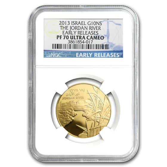 2013 Israel 1/2 oz Gold The Jordan River PF-70 NGC (ER) 2013 Israel 1/2 oz Gold The Jordan River PF-70 NGC (ER)
