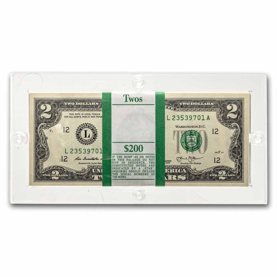 2013 (L-San Francisco) $2.00 FRN CU (Fr#1940-L) 100 Consecutive