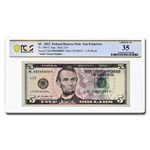 2013 (L-San Francisco) $5 FRN VF-35 PCGS (Fr#1996-L) Solid Serial