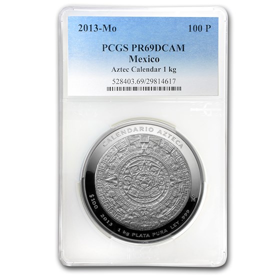 2013 Mexico 1 kilo Silver Aztec Calendar PR-69 PCGS 2013 Mexico 1 kilo Silver Aztec Calendar PR-69 PCGS