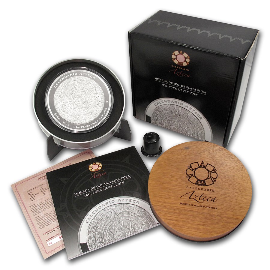 2013 Mexico 1 kilo Silver Aztec Calendar (w/Box & COA)