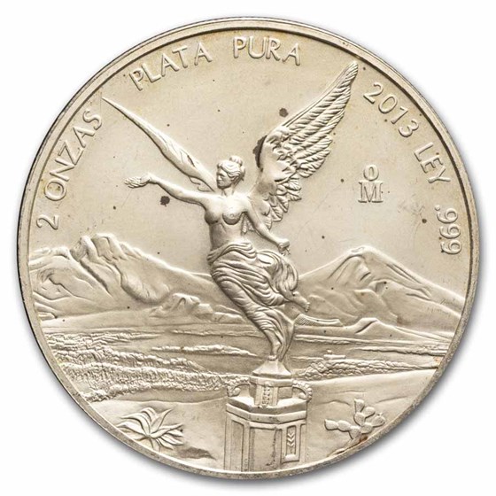 2013 Mexico 2 oz Silver Libertad BU (Abrasions) 2013 Mexico 2 oz Silver Libertad BU (Abrasions)