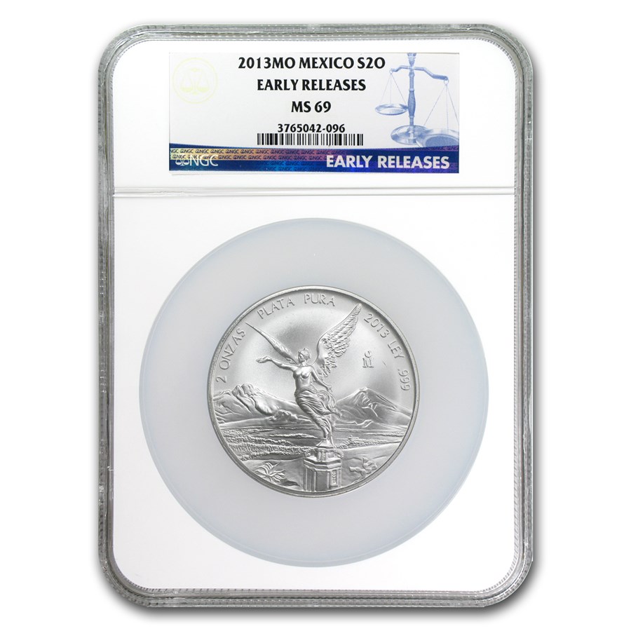 2013 Mexico 2 oz Silver Libertad MS-69 NGC (ER)