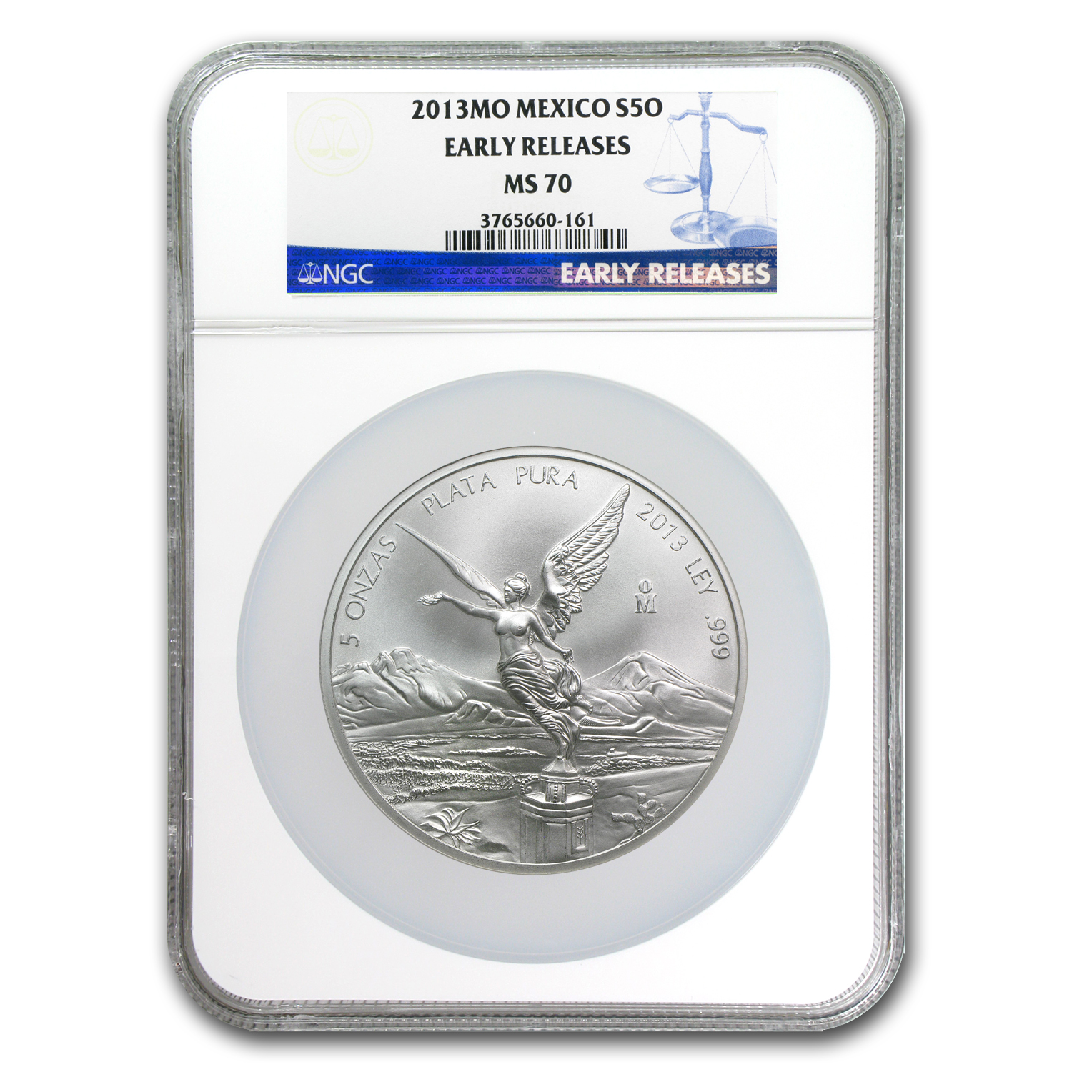 Buy 2013 Mexican 5 oz Silver Libertad MS-70 NGC (ER) | APMEX