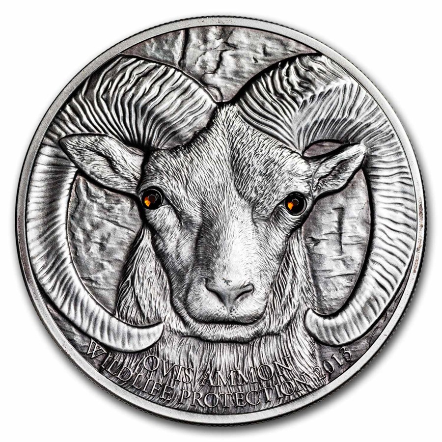 2013 Mongolia 1 oz Silver Argali Ovis Ammon (Coin Only)