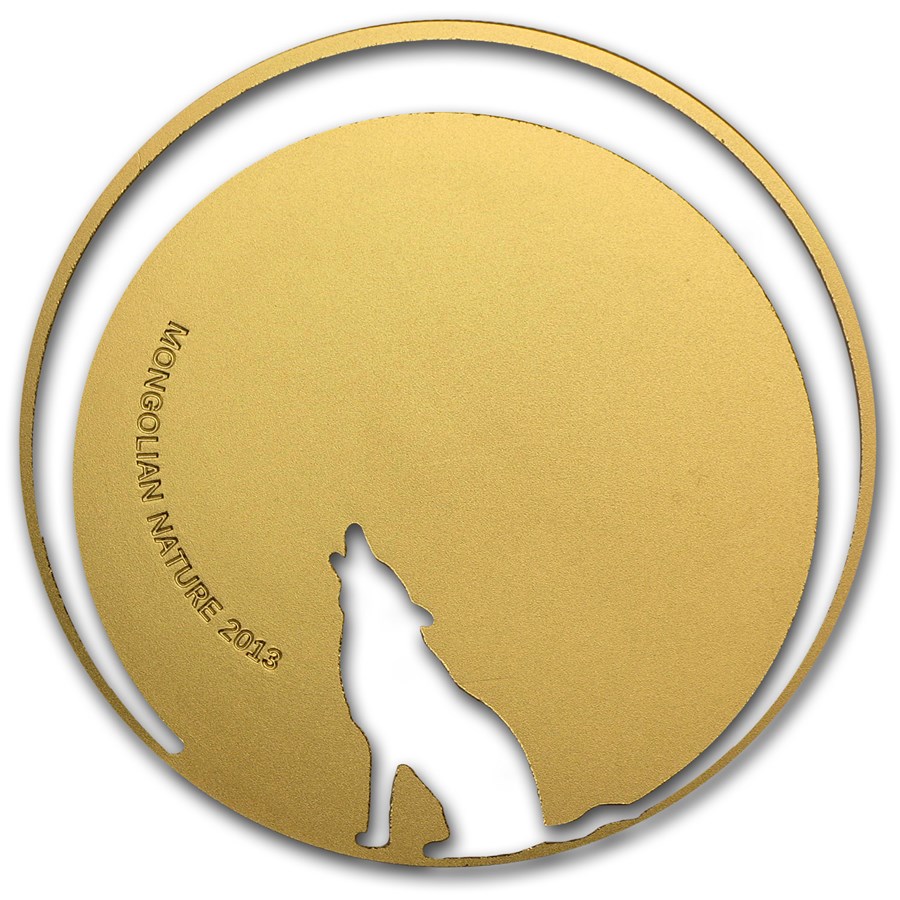 2013 Mongolia Silver 500 Togrog Mongolian Nature Crying Wolf