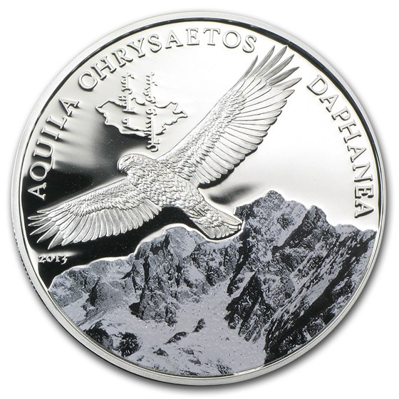 2013 Mongolia Silver 500 Togrog Mongolian Wildlife Golden Eagle