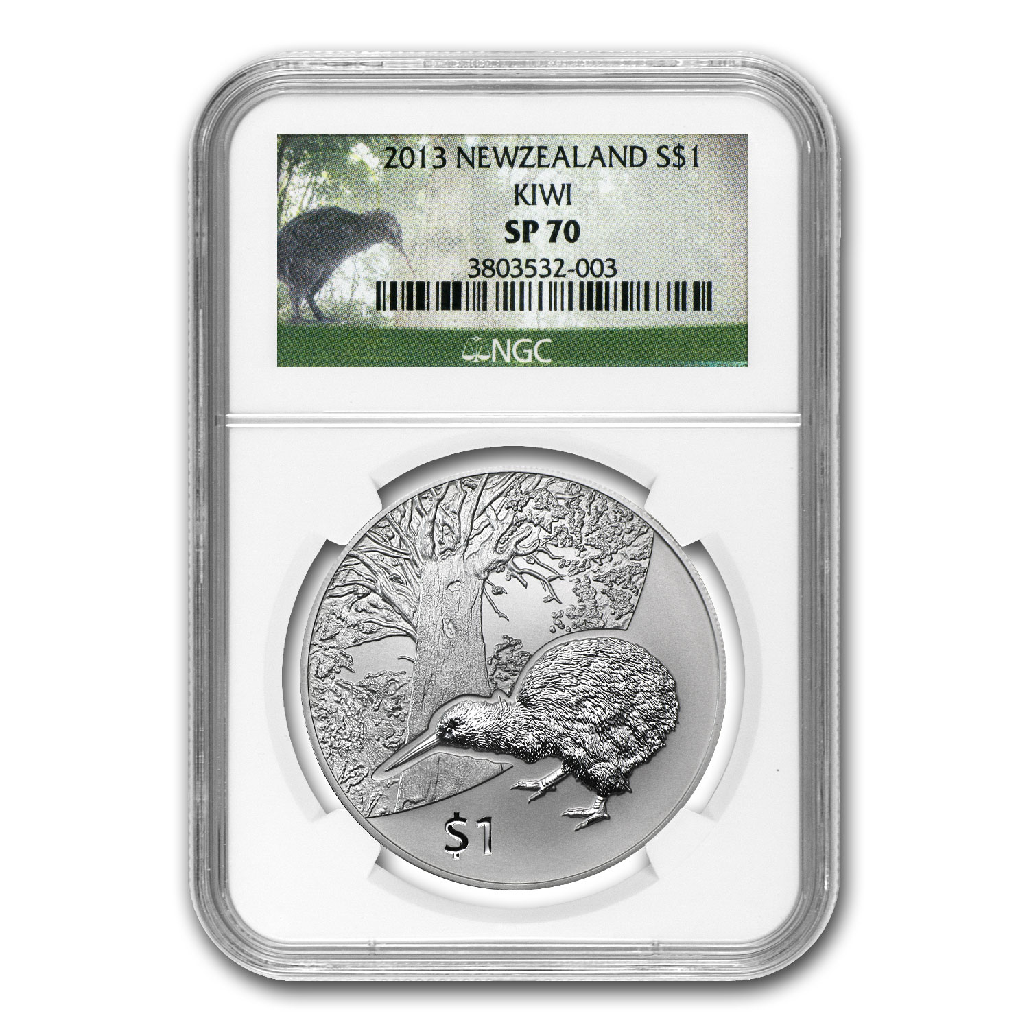 Buy 2013 New Zealand 1 oz Silver Treasures $1 Kiwi SP-70 NGC | APMEX