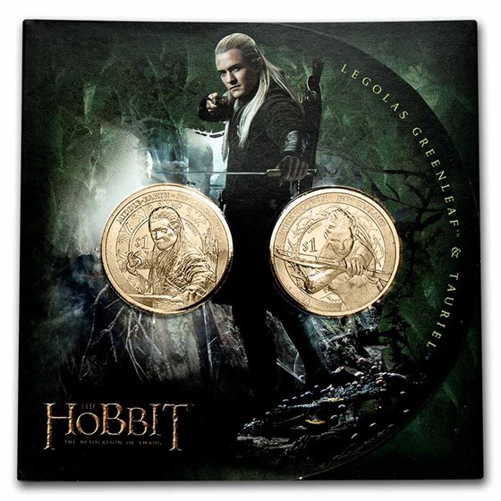 2013 NZL 20 gram The Hobbit: Desolation of Smaug 2-Coin Set BU