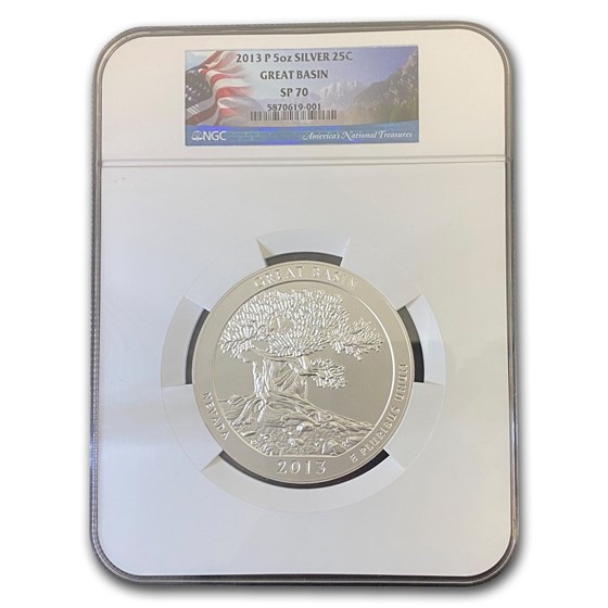 2013-P 5 oz Silver ATB Great Basin SP-70 NGC 2013-P 5 oz Silver ATB Great Basin SP-70 NGC