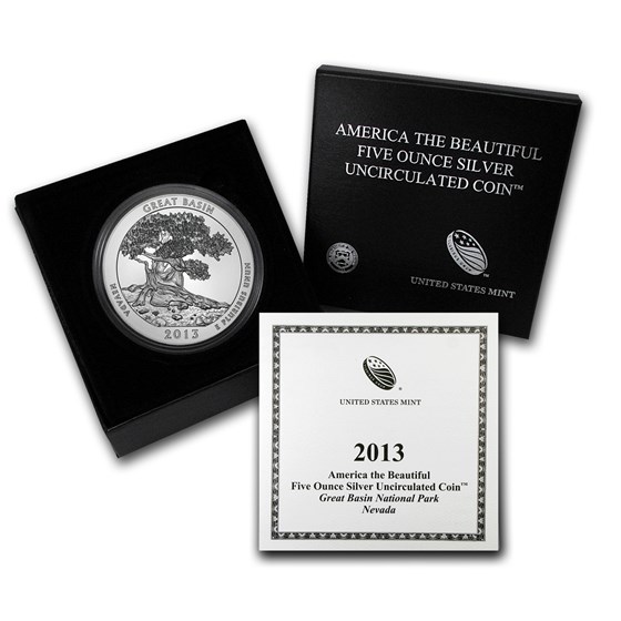 2013-P 5 oz Silver ATB Great Basin (w/Box & COA)