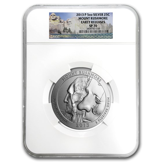 2013-P 5 oz Silver ATB Mount Rushmore SP-70 NGC (Early Release) 2013-P 5 oz Silver ATB Mount Rushmore SP-70 NGC (Early Release)