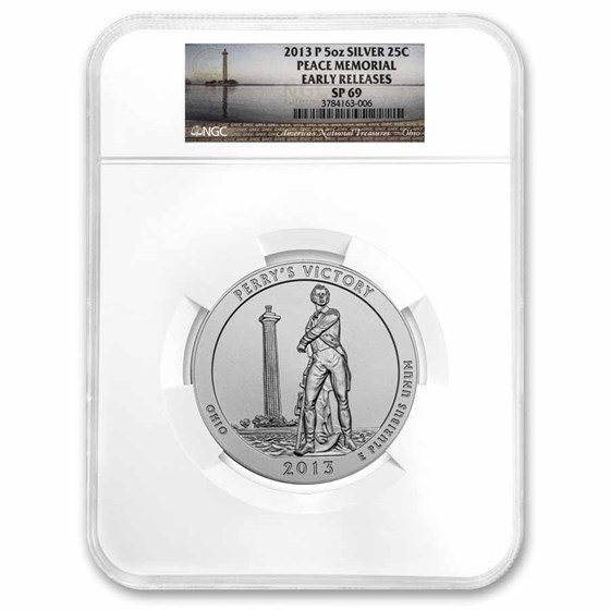 2013-P 5 oz Silver ATB Perry's Victory SP-69 NGC (ER/FR)