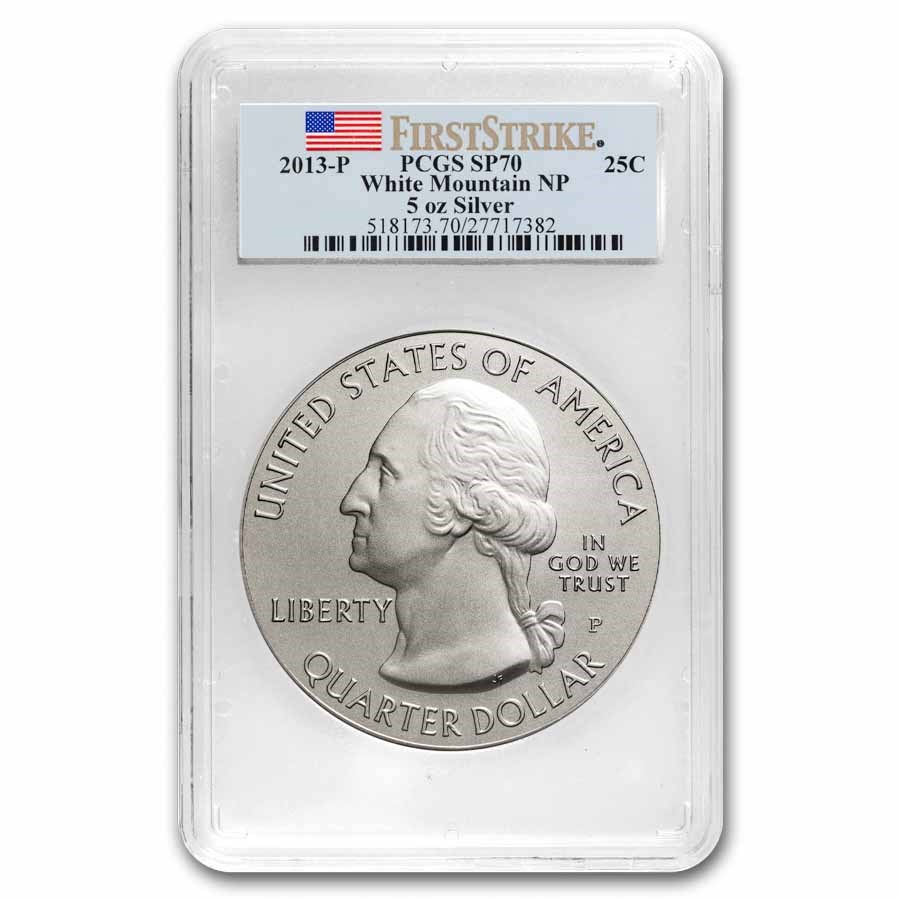 2013-P 5 oz Silver ATB White Mountain SP-70 PCGS (FirstStrike®)