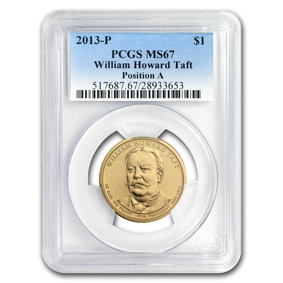 2013-P A Position William H. Taft Presidential Dollar MS-67 PCGS 2013-P A Position William H. Taft Presidential Dollar MS-67 PCGS