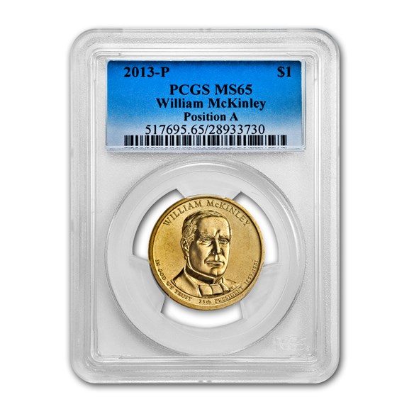 2013-P A Position William McKinley Presidential Dollar MS-65 PCGS 2013-P A Position William McKinley Presidential Dollar MS-65 PCGS