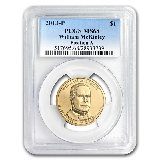2013-P A Position William McKinley Presidential Dollar MS-68 PCGS 2013-P A Position William McKinley Presidential Dollar MS-68 PCGS