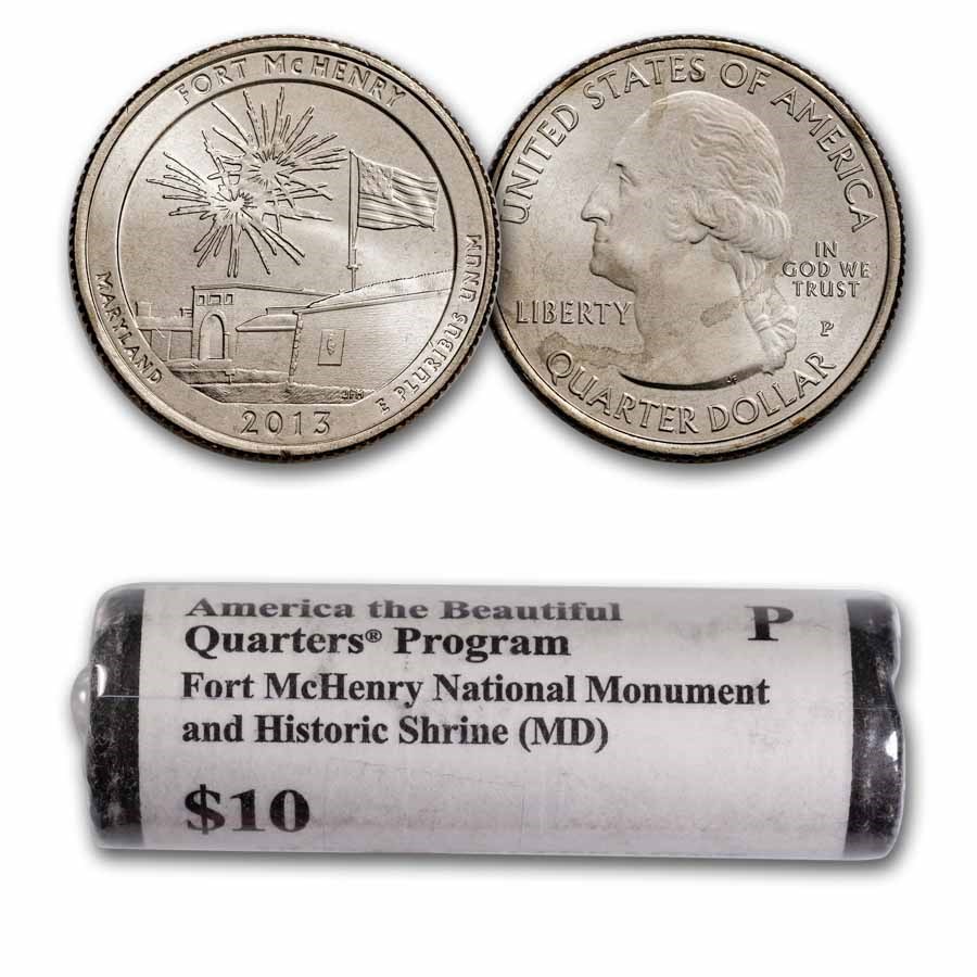 2013-P ATB Quarter Ft. McHenry National Monument 40-Coin Roll BU