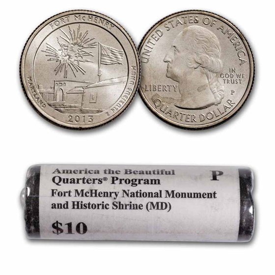 2013-P ATB Quarter Ft. McHenry National Monument 40-Coin Roll BU 2013-P ATB Quarter Ft. McHenry National Monument 40-Coin Roll BU