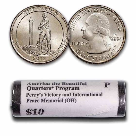 2013-P ATB Quarter Perry's Memorial 40-Coin Roll BU 2013-P ATB Quarter Perry's Memorial 40-Coin Roll BU